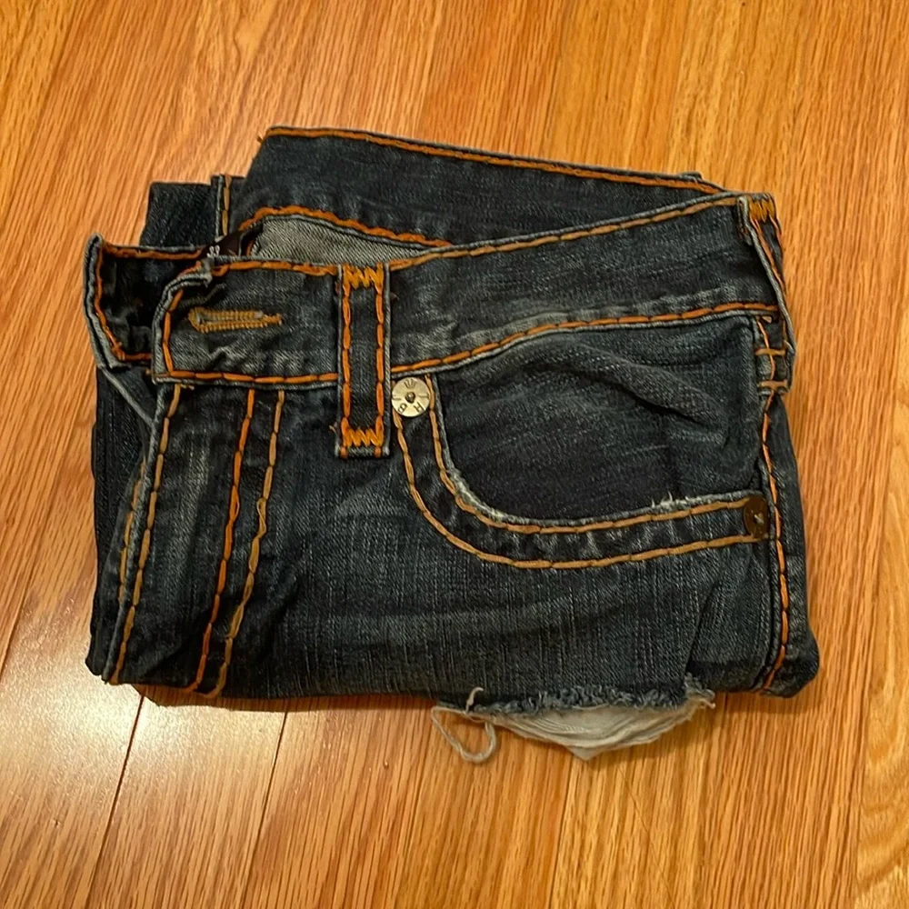 True Religion Dark Blue Straight Leg Jeans - Picture 5 of 12